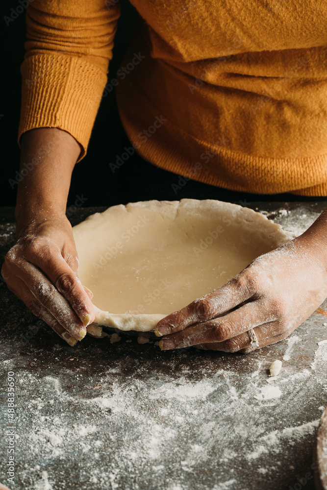 Making of a pie crust