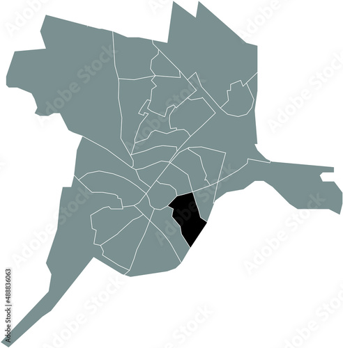 Black flat blank highlighted location map of the RANDENBROEK DISTRICT inside gray administrative map of Amersfoort, Netherlands photo