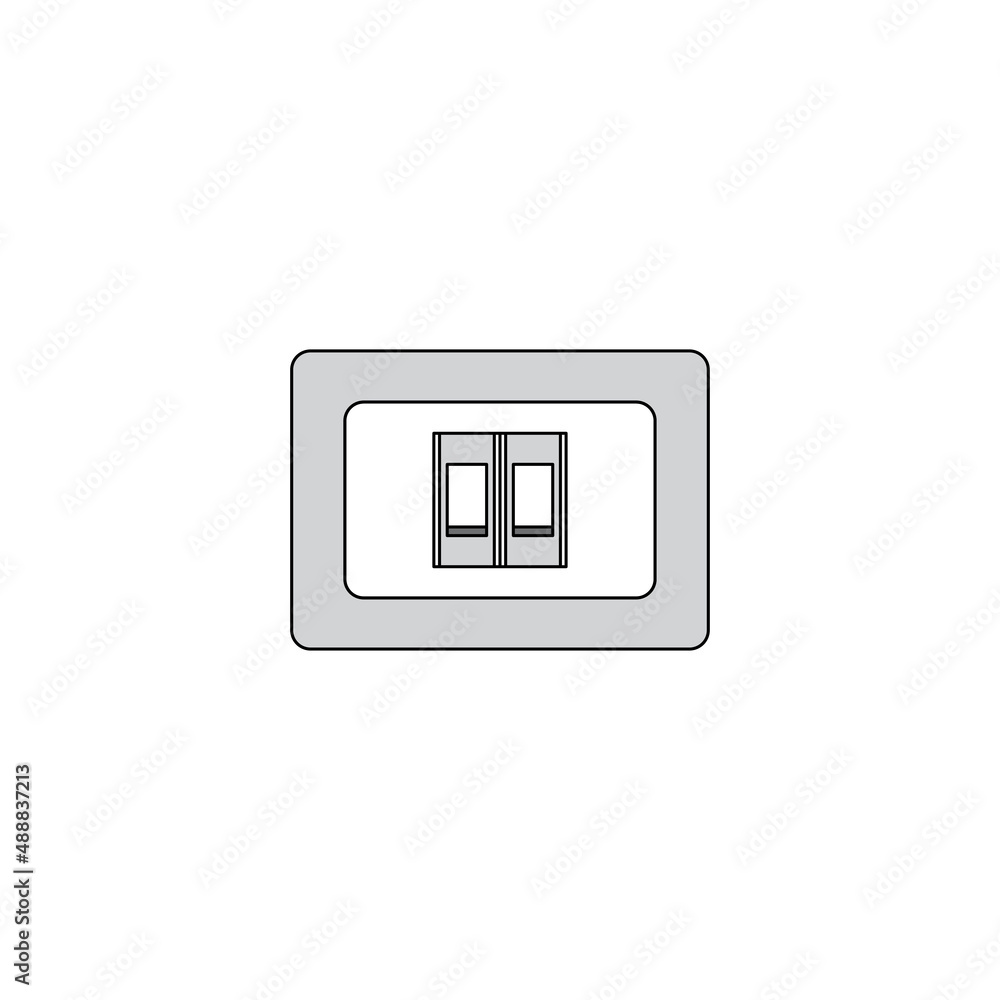 Two buttons on the electric switch flat design. Two buttons on the electric switch flat design.
