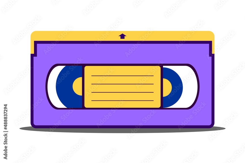 Fototapeta premium VHS Videotape Retro 80's 90's For a stylish retro party. Vector Illustration flat style