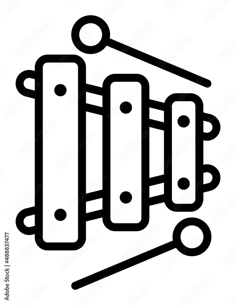 Xylophone Flat Icon Isolated On White Background Xylophone Flat Icon Isolated On White Background