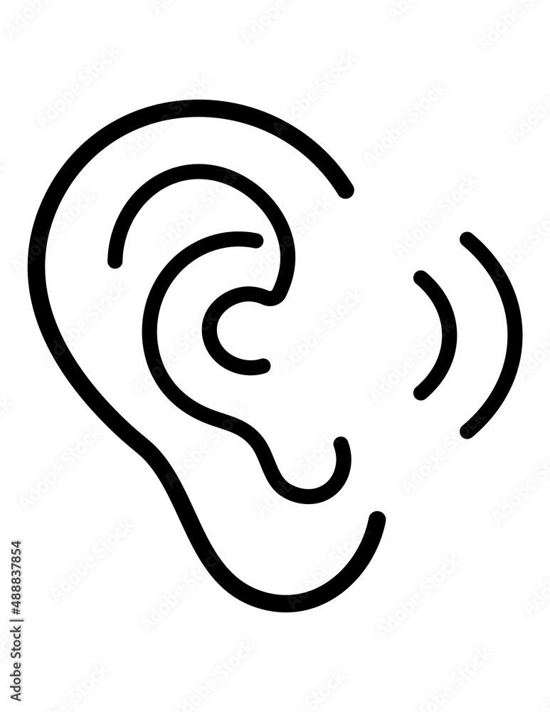 Ear Flat Icon Isolated On White Background Ear Flat Icon Isolated On White Background