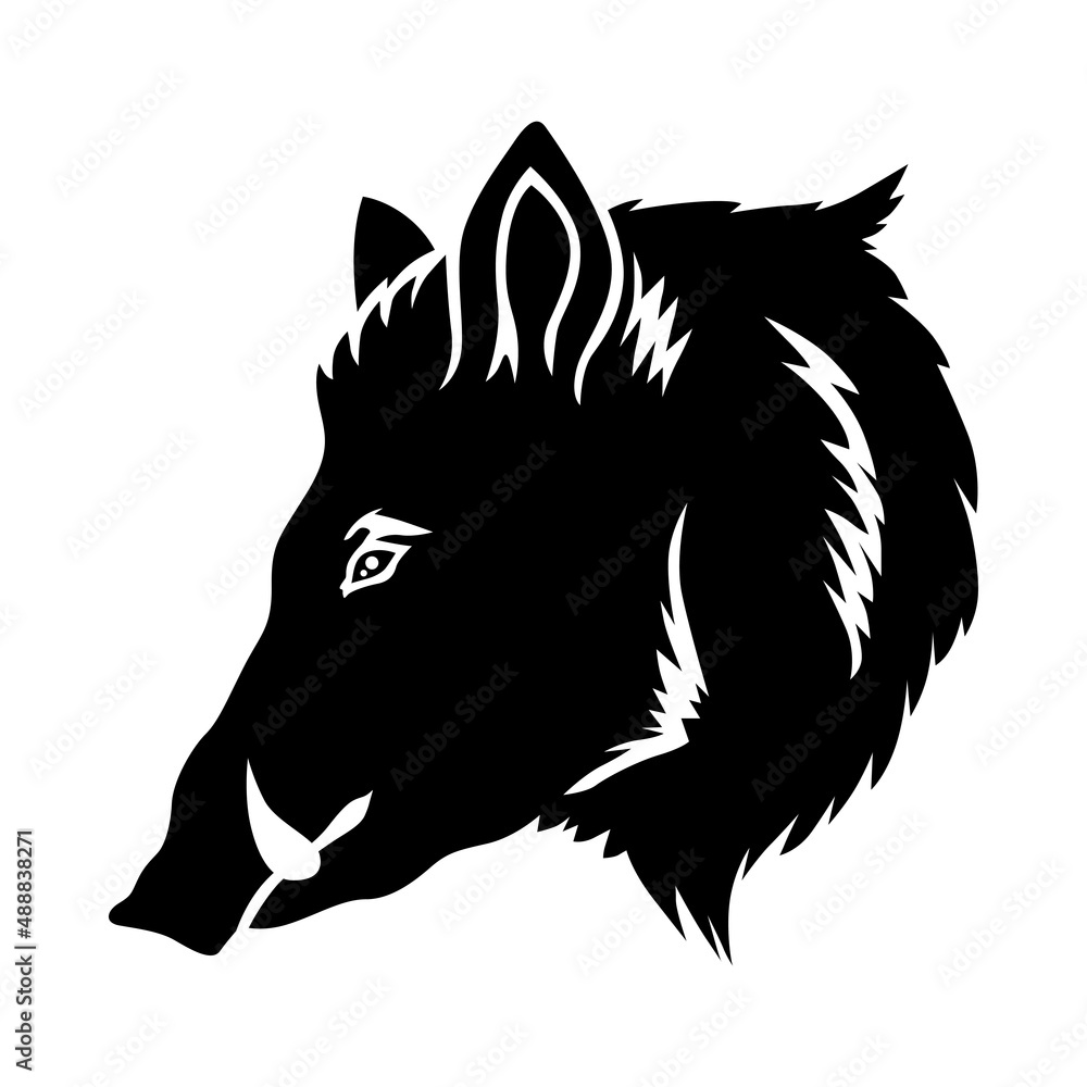Obraz premium Boar head profile icon