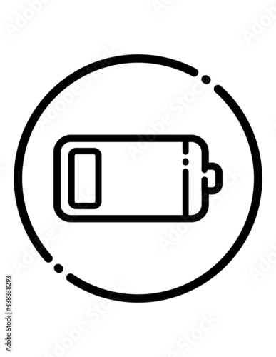 Low Battery Flat Icon Isolated On White Background