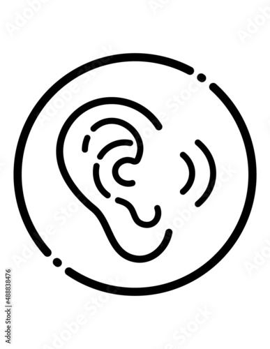 Ear Flat Icon Isolated On White Background