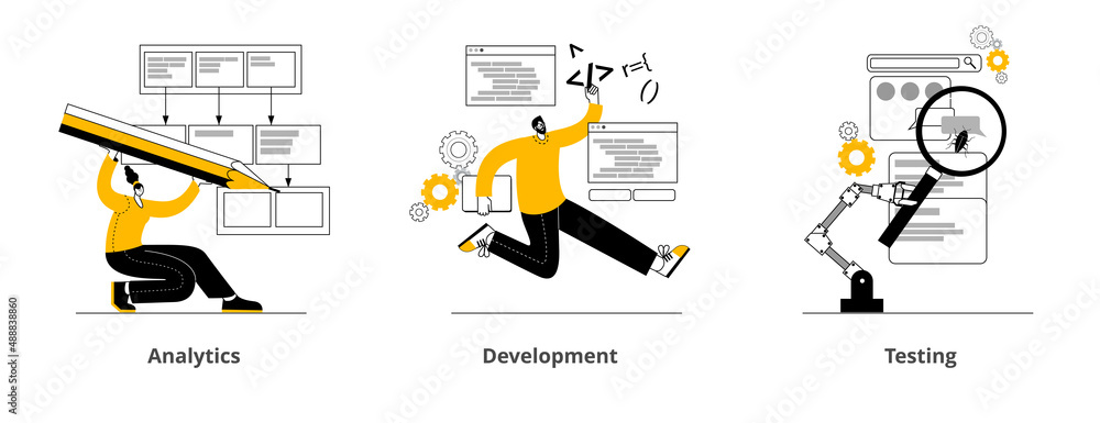 Foto The team is developing a mobile application