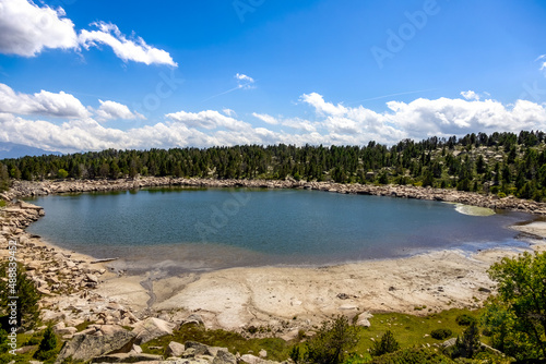 Fototapeta Naklejka Na Ścianę i Meble -  Summer landscape in La Cerdanya, Pyrenees mountain lake, Catalonia, Spain.