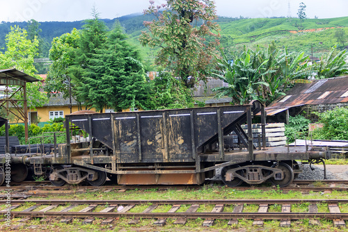 Old railway freight cars on the roads of Southeast Asia photo