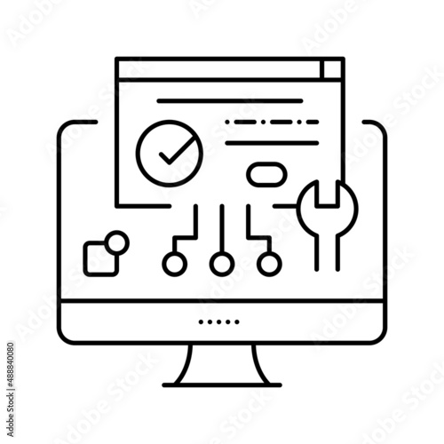 plugin program line icon vector illustration