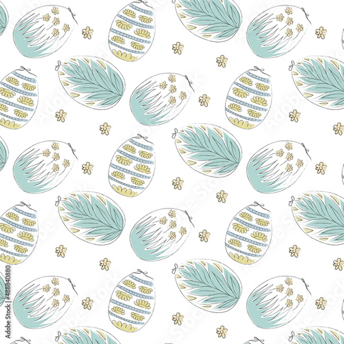Easter eggs pattern for easter day sweet and colorful with decoration patterns on white background. Set of colourful decorated Easter Eggs for use in Easter designs. Vector illustration.	