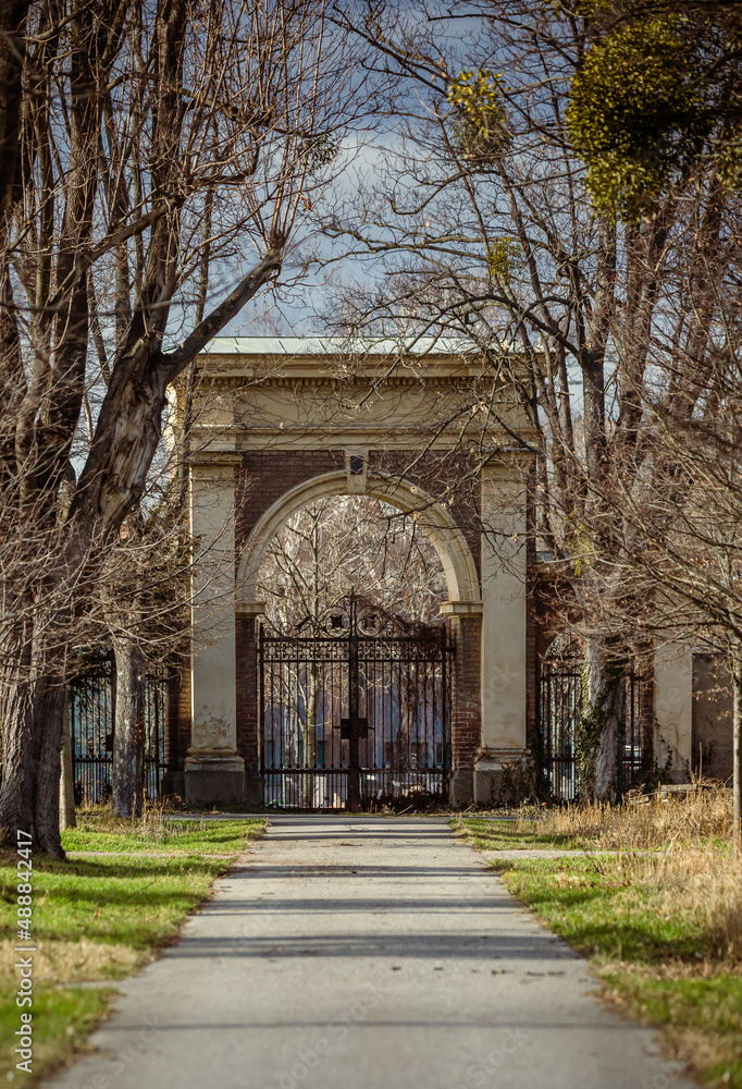 Vienna, Austria: entrance gate of the Central cemetery 