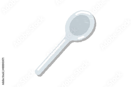 Spoon Icon design colorful chalk. Draw a picture on a white background.