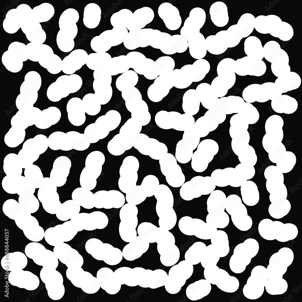 White lines, worm or wavy lines on the black background. Vector illustration. White lines, worm or wavy lines on the black background. Vector illustration.