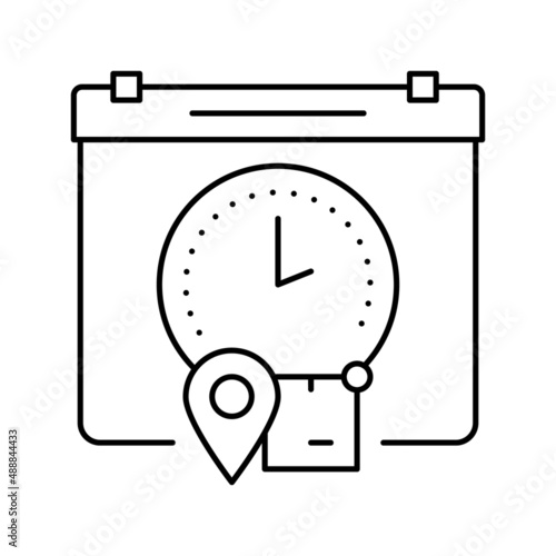shipping delivery time line icon vector illustration