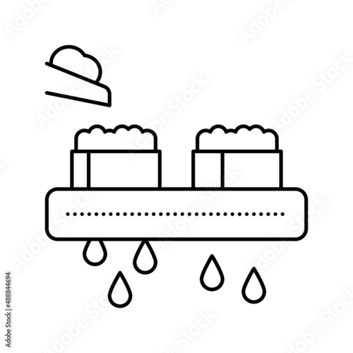 draining cheese production line icon vector illustration