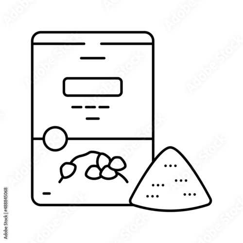 buckwheat flour bag line icon vector illustration