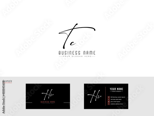 TC Signature initial logo, Signature tc ct Letter Logo Image and business card design photo