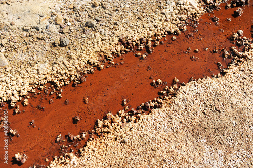 Manantial de las Salinas de Iptuci en Prado del Rey, provincia de Cádiz Andalucía España. Producción de sal de forma tradicional  photo