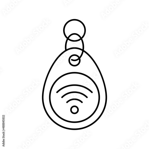 trinket rfid line icon vector illustration
