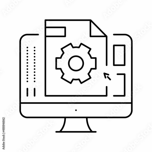 3d prototyping line icon vector illustration