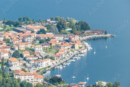 Aerial view of Pella in the Lake Orta