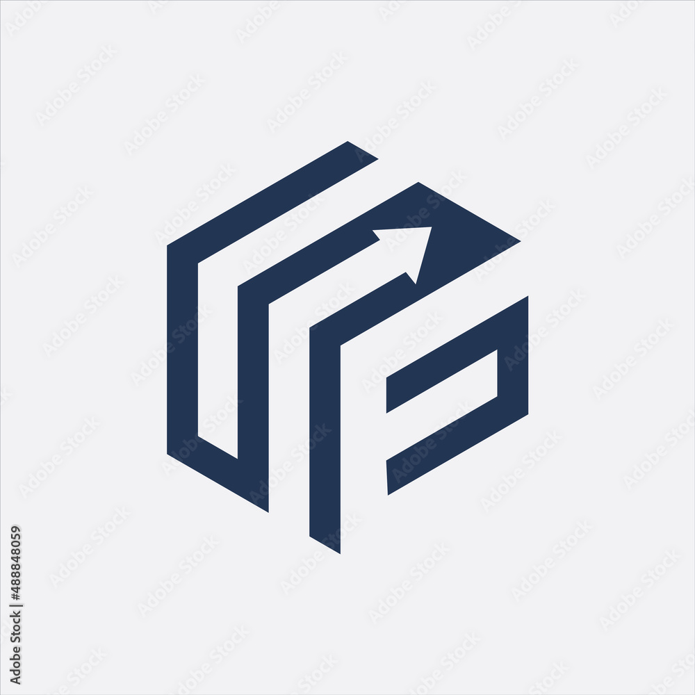 creative simple logo design letter SF poligon creative simple logo design letter SF poligon