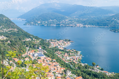 Aerial view of the Lake Orta with the Island of San Giulio