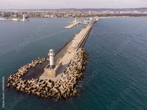 Lighthouse on the Black Sea. Bulgaria, Varna.