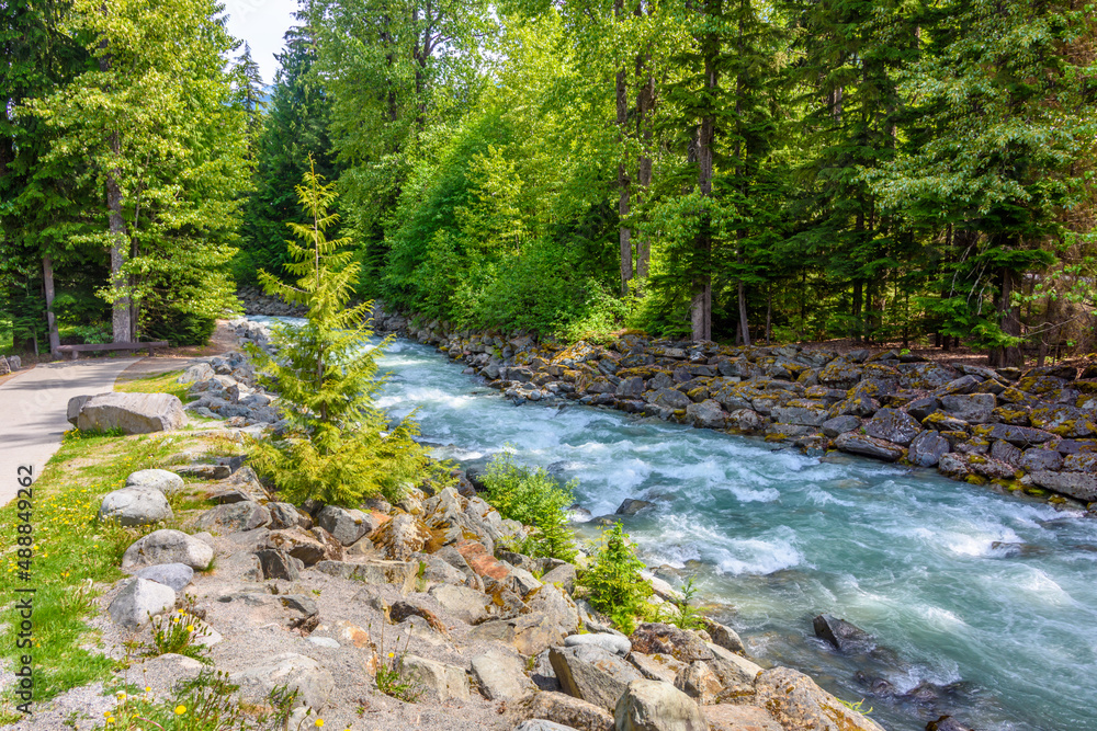 Fototapeta premium Majestic mountain river in Canada.