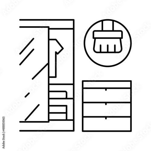 appliance cleaning line icon vector illustration