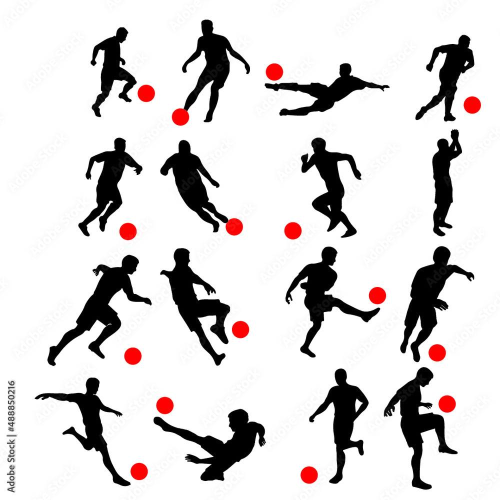 silhouettes of soccer players