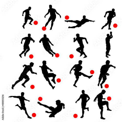 Wallpaper Mural silhouettes of soccer players Torontodigital.ca