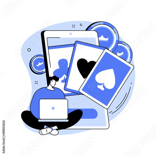 Online poker abstract concept vector illustration.