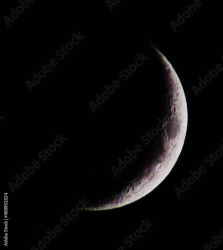 A waning crescent moon as photographed from Orwell, Ohio