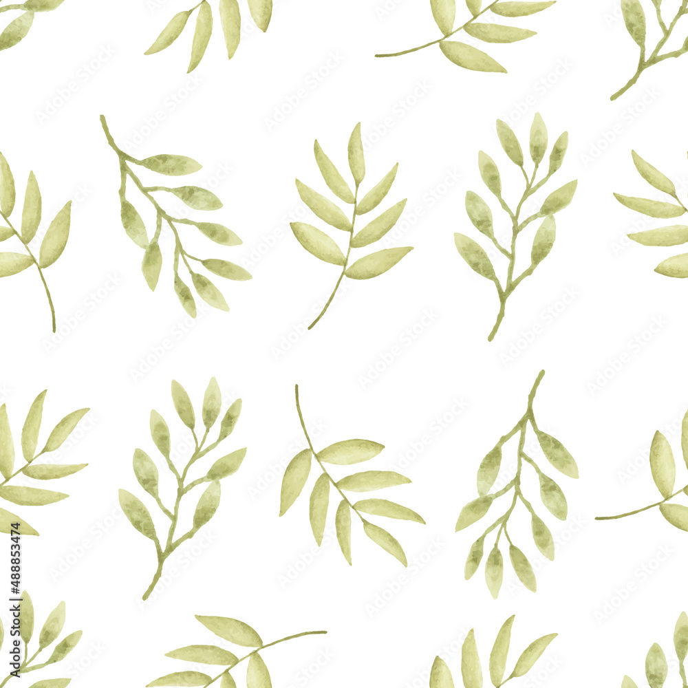 Watercolor leaf seamless pattern Watercolor leaf seamless pattern