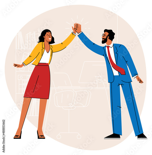 High-five vector concept.