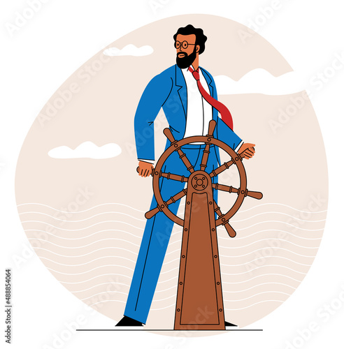 Business captain vector concept.