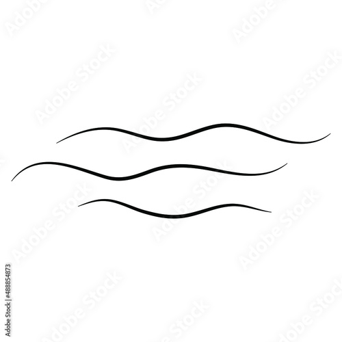 Simple minimalist waves handdrawn water lake river logo vector illustration, design on white background