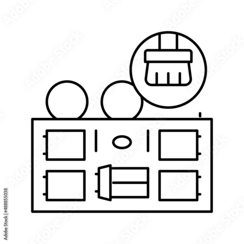 aga cleaning line icon vector illustration