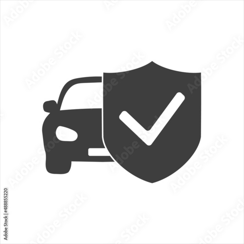 shield and car icon. auto insurance. vector