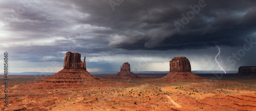 Monument Valley, Arizona lightning storm photo