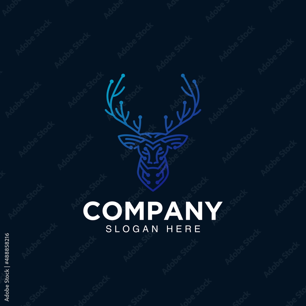 Deer Tech Logo Design Deer Tech Logo Design