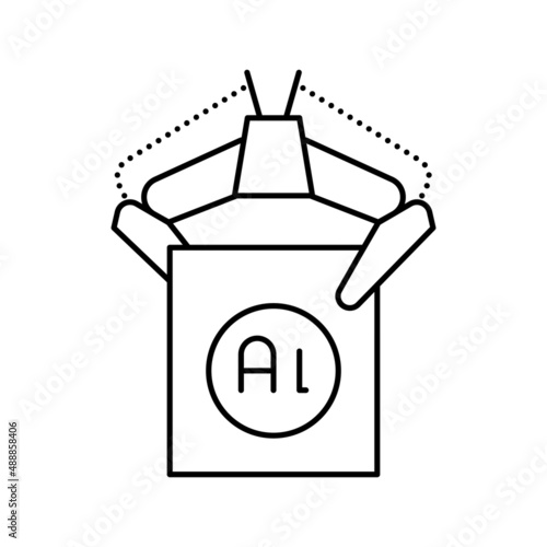 carrying aluminium production in plant line icon vector illustration
