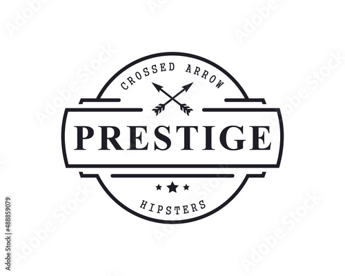 Vintage Retro Badge for Crossed Arrows Rustic Hipster Stamp Logo Design Template Element