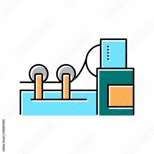 paper rolling system color icon vector illustration