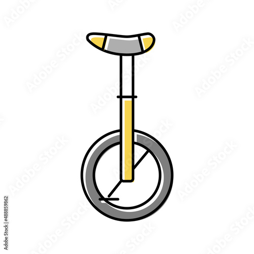 monowheel bicycle color icon vector illustration