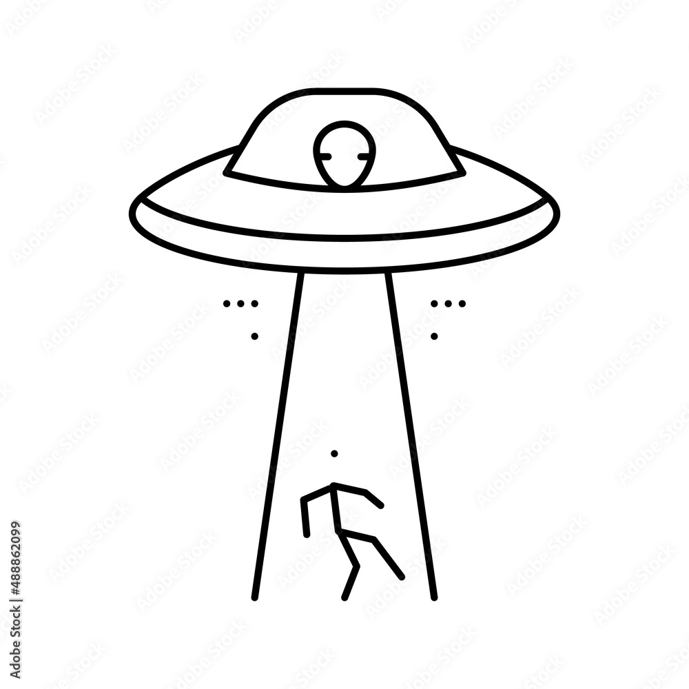 alien abduction line icon vector illustration alien abduction line icon vector illustration