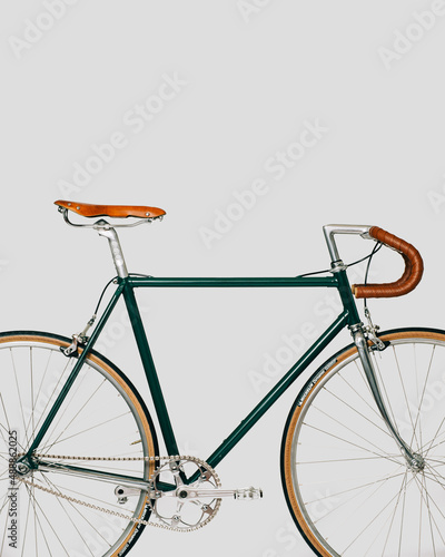 Vintage classic bike, white background