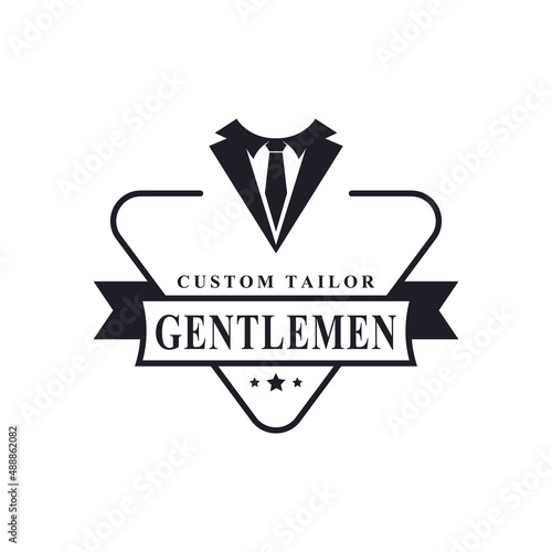 Vintage Retro Badge for Clothing Apparel Gentleman and Masculine Logo Emblem Symbol