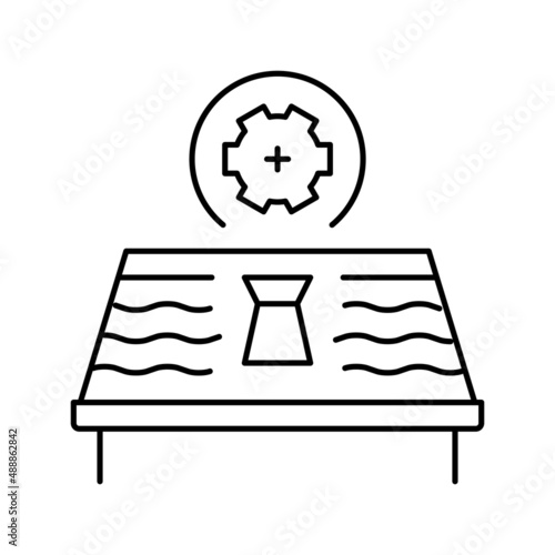 skylight installation roof line icon vector illustration